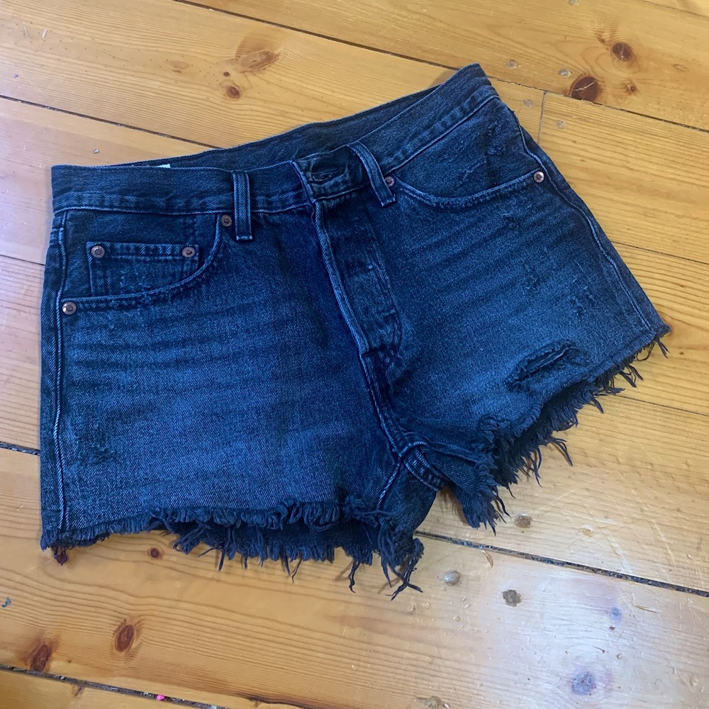 Levi’s 501 Acid Wash Black Hi-Rise Shorts
